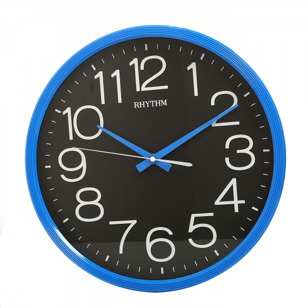 Rhythm (Japan) Plastic Round Clock Value Added Wall Clock 3D Numerals, Silent Silky Move Plastic Case Analogue ⌀36x36x5.0cms